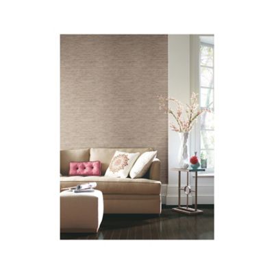 Image showing  Faux Grasscloth Peel & Stick Wallpaper, Taupe and Gold