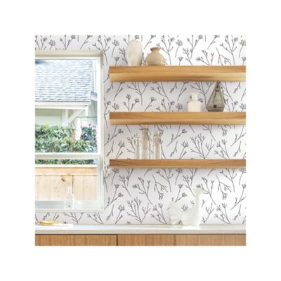 Image showing  Twigs Peel & Stick Wallpaper, White and Black