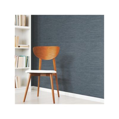 Image showing  Faux Grasscloth Peel & Stick Wallpaper, Blue