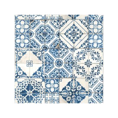RoomMates Blue Mediterranian Tile Peel & Stick Wallpaper