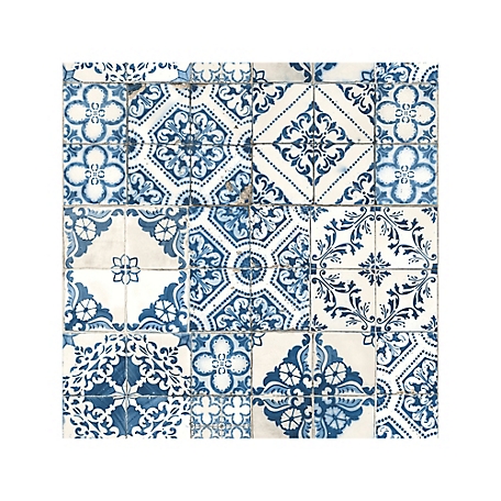 RoomMates Blue Mediterranian Tile Peel & Stick Wallpaper