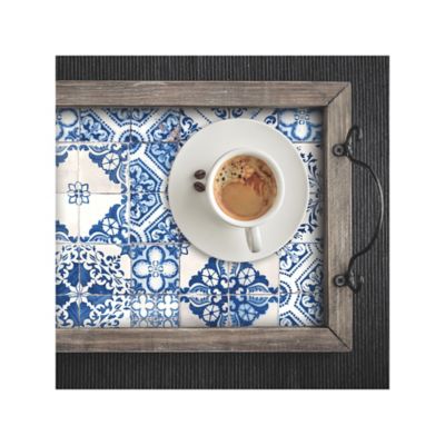 Image showing  Blue Mediterranian Tile Peel & Stick Wallpaper