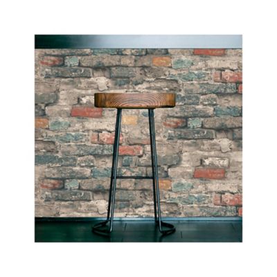 Image showing  Blue Brick Alley Peel & Stick Wallpaper