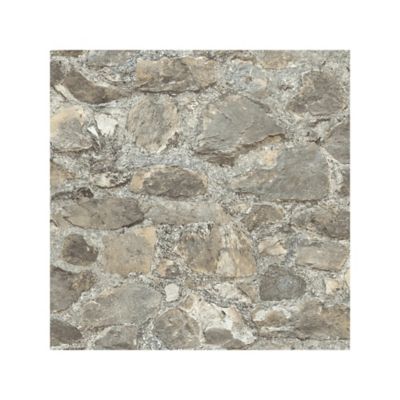 RoomMates Grey and Almond Weathered Stone Peel and Stick Wallpaper