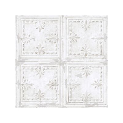 RoomMates White Tin Tile Peel & Stick Wallpaper