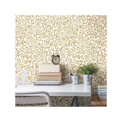 Image showing  Gold Leopard Peel & Stick Wallpaper