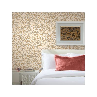 Image showing  Gold Leopard Peel & Stick Wallpaper