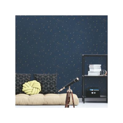 Image showing  Upon A Star Peel & Stick Wallpaper, Navy