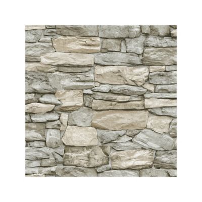RoomMates Grey & Taupe Stone Peel & Stick Wallpaper