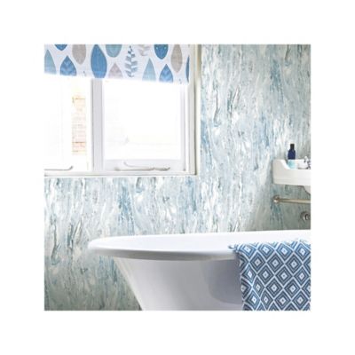 Image showing  Blue Marble Seas Peel & Stick Wallpaper