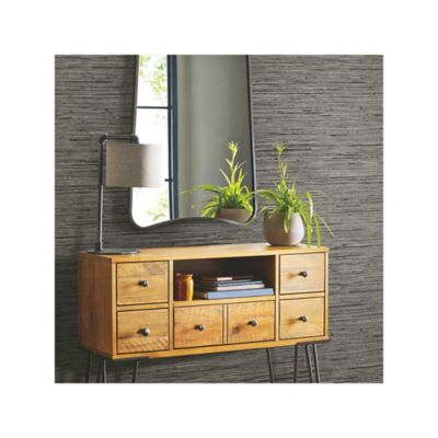 Image showing  Faux Grasscloth Peel & Stick Wallpaper, Grey