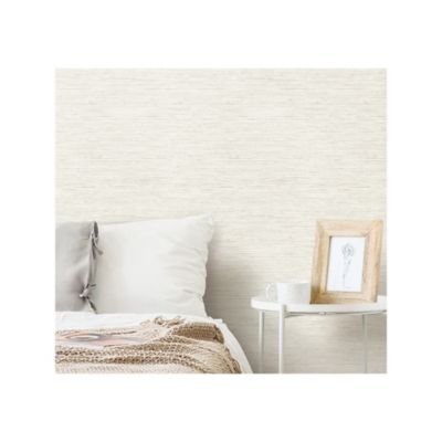 Image showing  Faux Grasscloth Peel & Stick Wallpaper, Beige and Grey