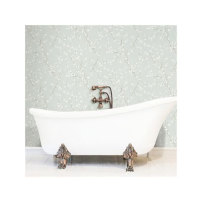 Image showing  Cherry Blossom Peel & Stick Wallpaper, Blue