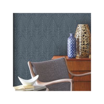 Image showing  Twig Hygge Herringbone Peel & Stick Wallpaper, Navy and Grey