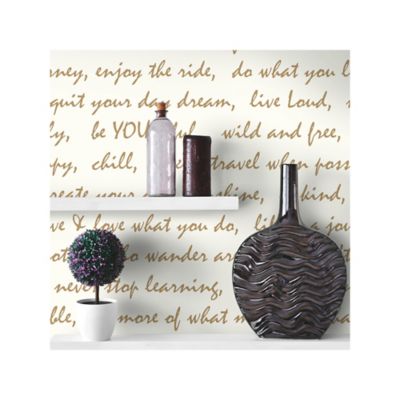 Image showing  Dream Big Script Peel & Stick Wallpaper, Gold
