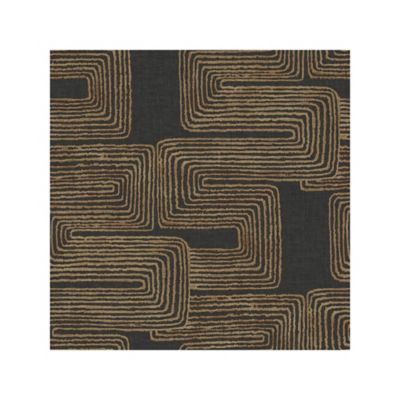 RoomMates Zulu Signature Peel & Stick Wallpaper, Black and Gold