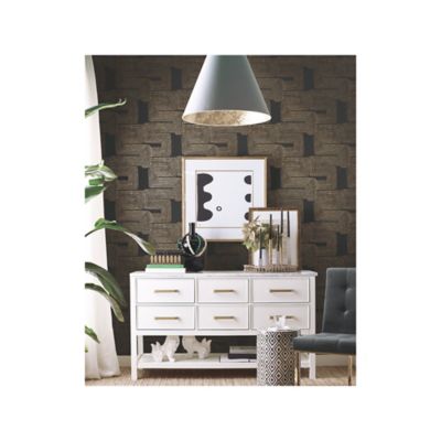 Image showing  Zulu Signature Peel & Stick Wallpaper, Black and Gold