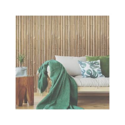 Image showing  Brown Bamboo Peel & Stick Wallpaper