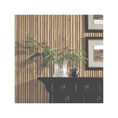 Image showing  Brown Bamboo Peel & Stick Wallpaper