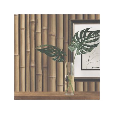 Image showing  Brown Bamboo Peel & Stick Wallpaper