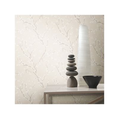 Image showing  Cherry Blossom Peel & Stick Wallpaper, Pearl