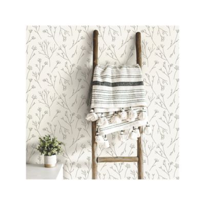 Image showing  Twigs Peel & Stick Wallpaper, Brown and White