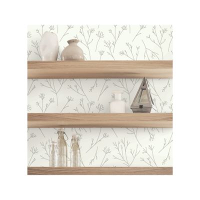 Image showing  Twigs Peel & Stick Wallpaper, Brown and White
