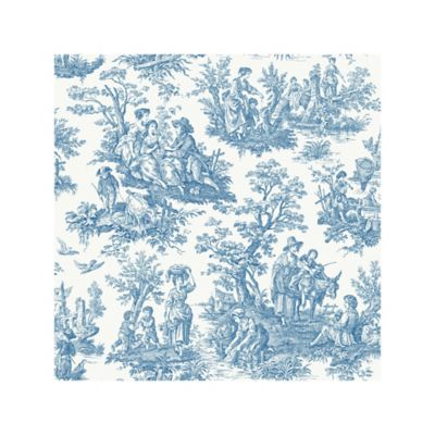 Waverly Blue & White Country Life Toile Peel & Stick Wallpaper