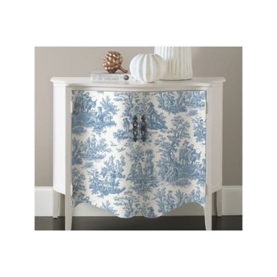 Image showing  Blue & White Country Life Toile Peel & Stick Wallpaper