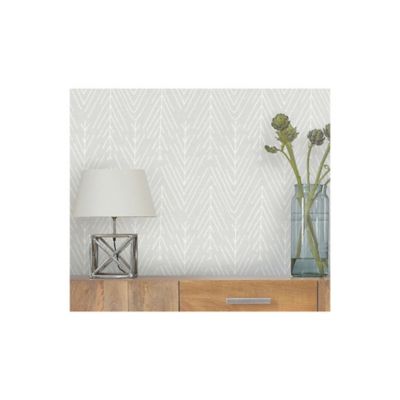 Image showing  Twig Hygge Herringbone Peel & Stick Wallpaper, Grey and White
