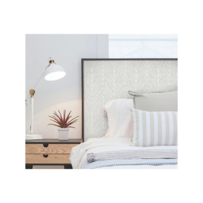 Image showing  Twig Hygge Herringbone Peel & Stick Wallpaper, Grey and White