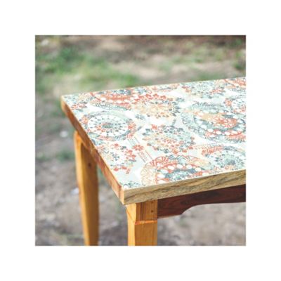 Image showing  Bohemian Peel & Stick Wallpaper, Orange and Blue