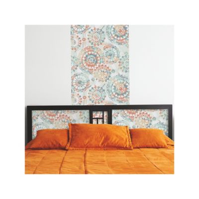 Image showing  Bohemian Peel & Stick Wallpaper, Orange and Blue