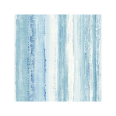 RoomMates Blue Watercolor Stripe Blue Peel & Stick Wallpaper