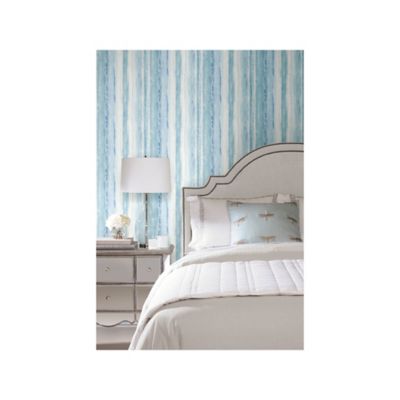 Image showing  Blue Watercolor Stripe Blue Peel & Stick Wallpaper