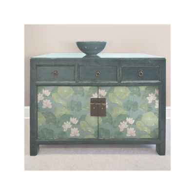 Image showing  Lily Pad Peel & Stick Wallpaper, Blue and Green