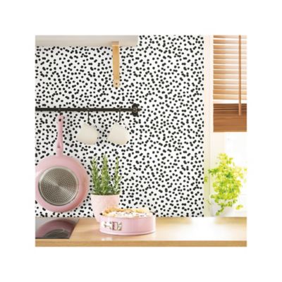 Image showing  Confetti Peel & Stick Wallpaper, Black and White