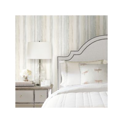 Image showing  Tan Watercolor Stripe Tan Peel & Stick Wallpaper