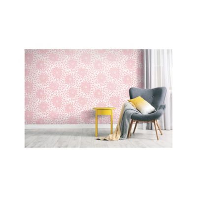 Image showing  Toss The Bouquet Peel & Stick Wallpaper, Pink