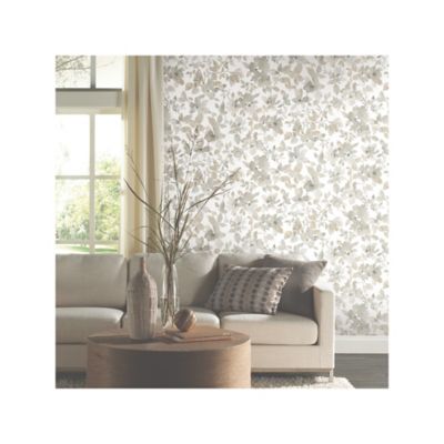 Image showing  Watercolor Floral Peel & Stick Wallpaper, Tan
