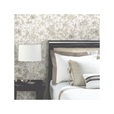 Image showing  Watercolor Floral Peel & Stick Wallpaper, Tan