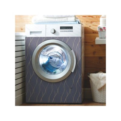 Image showing  Wave Ogee Peel & Stick Wallpaper, Blue