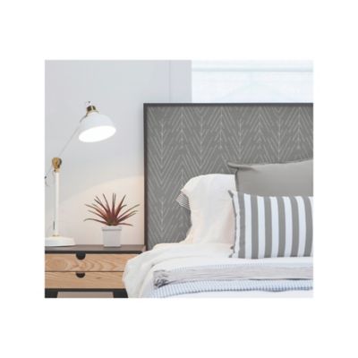 Image showing  Twig Hygge Herringbone Peel & Stick Wallpaper, Grey and Charcoal