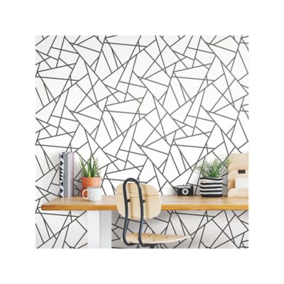 Image showing  Fracture Peel & Stick Wallpaper, Black