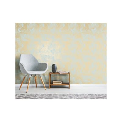 Image showing  Ginkgo Leaves Peel & Stick Wallpaper, Green and Gold