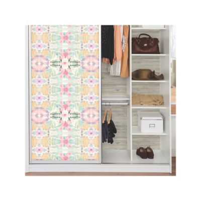 Image showing  Pink Synchronized Floral Peel & Stick Wallpaper