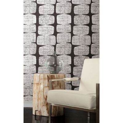 Image showing  Black Mid-Century Beads Peel & Stick Wallpaper