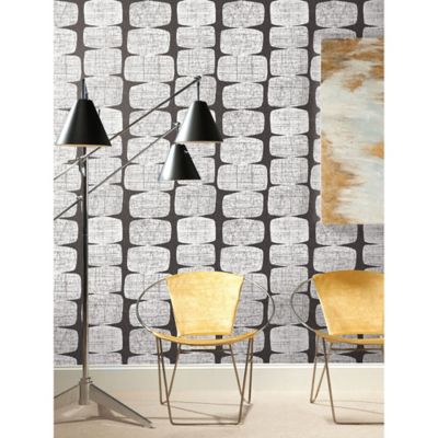 Image showing  Black Mid-Century Beads Peel & Stick Wallpaper