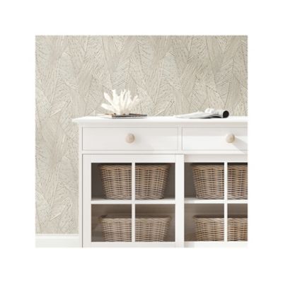 Image showing  Woven Reed Stitch Peel & Stick Wallpaper, Brown and Taupe
