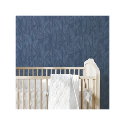 Image showing  Swaying Fronds Peel & Stick Wallpaper, Navy